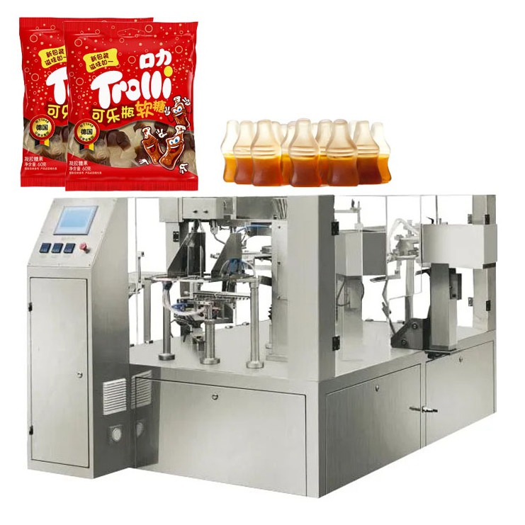 Factory Price Gummy Pouch Filling Packaging Machines Auto Toffee Candy Granular Packing Machine