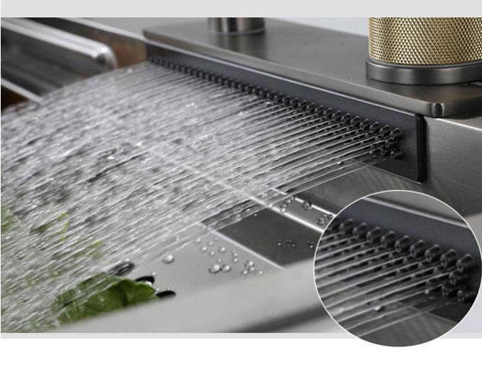 Nano Kitchen Sink Kitchen 304 Stainless Steel Multifunctional Rainfall Faucet Kitchen Sink With Waterfall