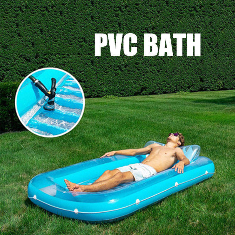 Summer water loungers with pillows Large removable inflatable bathtub Sun bath Floating tanning pool