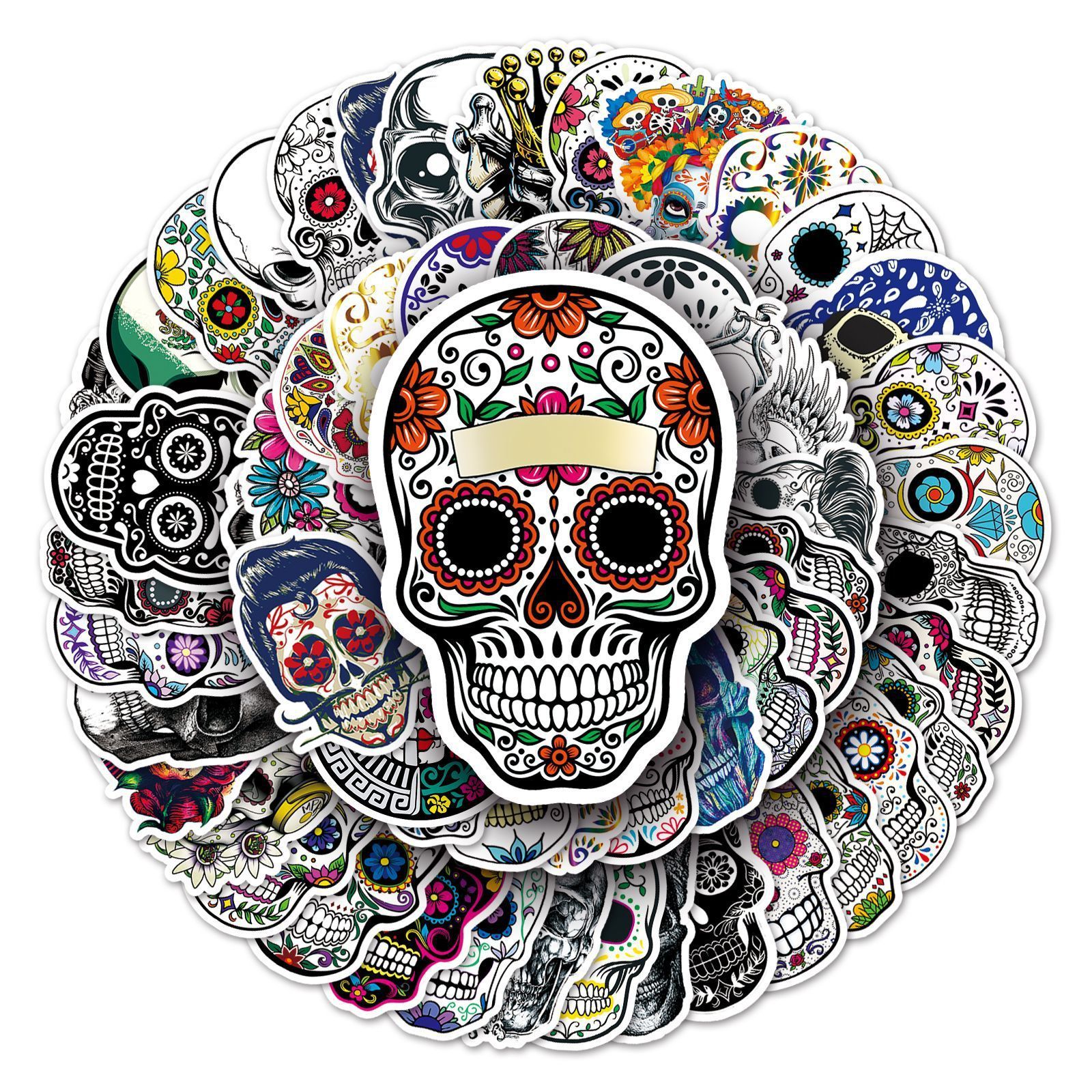 Non-repeating skull pattern stickers Halloween decorative stickers