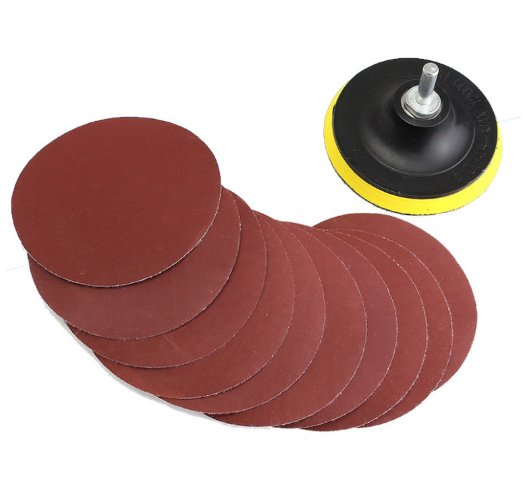 4 Inch 40#80#Aluminum oxide  Sandpaper Self Adhesive red Sandpaper Disc  for Wood