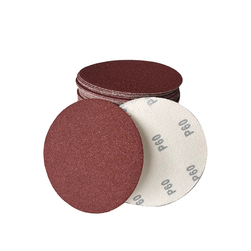 4 Inch 40#80#Aluminum oxide  Sandpaper Self Adhesive red Sandpaper Disc  for Wood