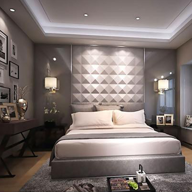 High quality embossed geometric cover thermal blister diamond design Living room 3d wallpaper home 3d wall panel