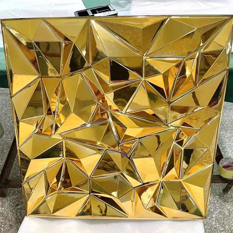 Hot Sales market decorative papel de parede pvc Golden diamond 3d texture wall panels