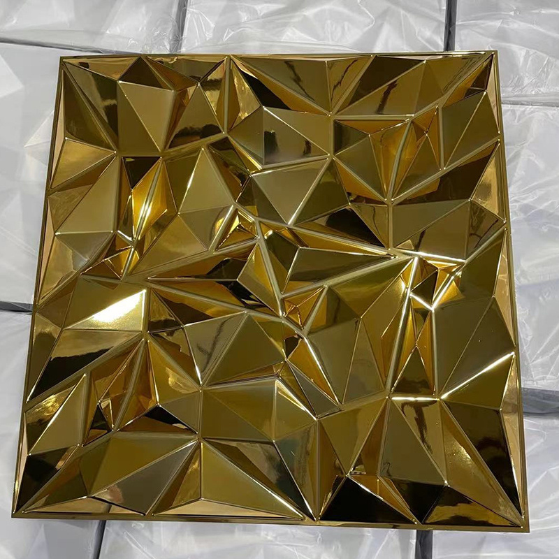 Hot Sales market decorative papel de parede pvc Golden diamond 3d texture wall panels