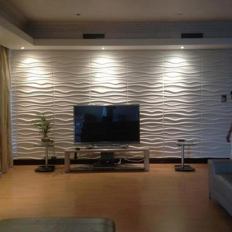 Custom good quality celebrity wallpapers removable ceiling decor inderior wavy pvc 3d wall panel