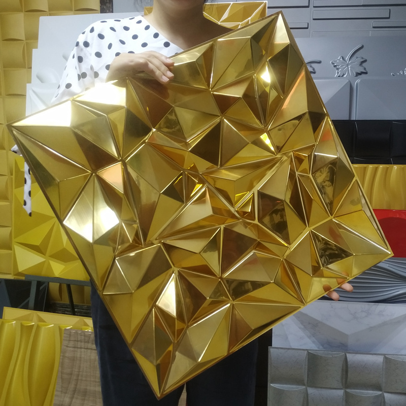 Wholesale house interior decoration cladding pvc wallpaper diamond gold 3d wall panels/board