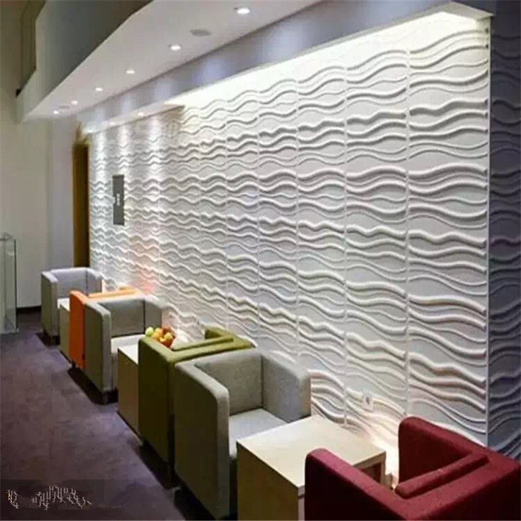 Custom good quality celebrity wallpapers removable ceiling decor inderior wavy pvc 3d wall panel