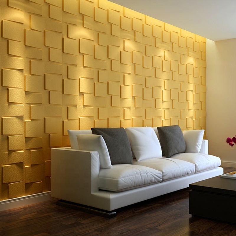 China manufacturers PVC wallpaper 3d wall panel gold shiny gold diamond wall panel 3d art decorate