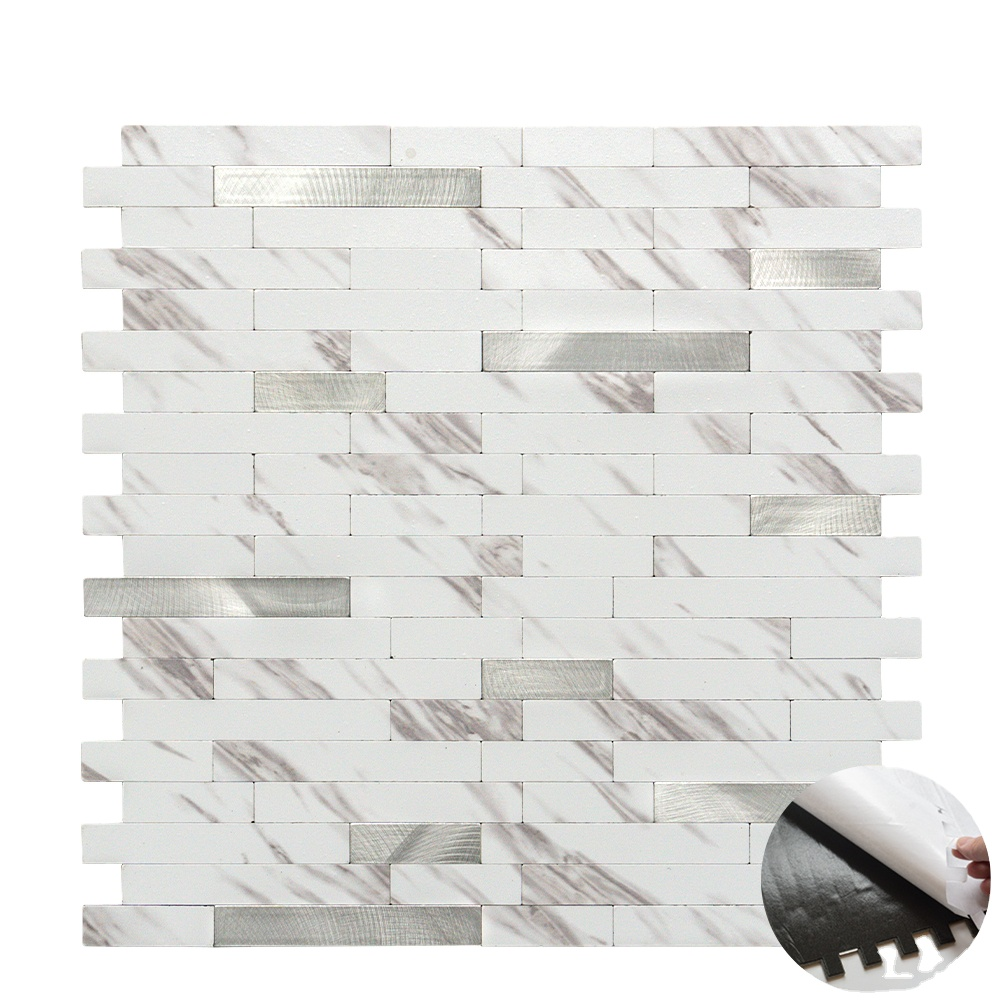 Wholesale Kitchen Waterproof Peel And Self Adhesive Wall Decoration Strip PVC Mosaic Backsplash Tiles