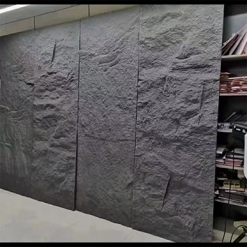 Modern hotel wall stone decoration wall panel polyurethane artificial pu faux stone wall panel big slab