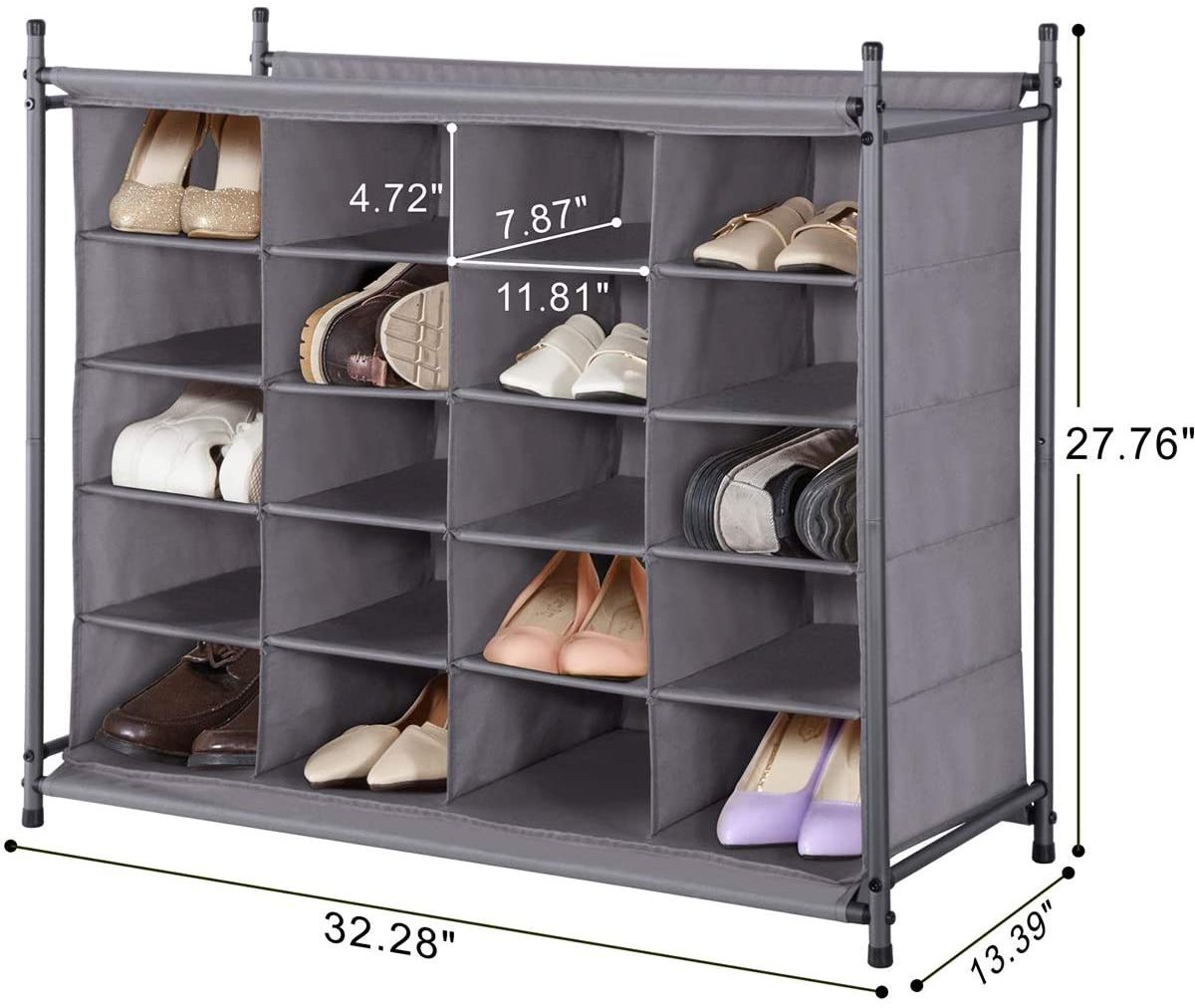 20 Cube Stackable Shoe Organizer, Freestanding Shoe Cube Rack for Entrance, Bedroom, Apartment