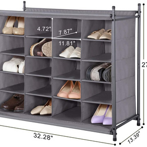 20 Cube Stackable Shoe Organizer, Freestanding Shoe Cube Rack for Entrance, Bedroom, Apartment