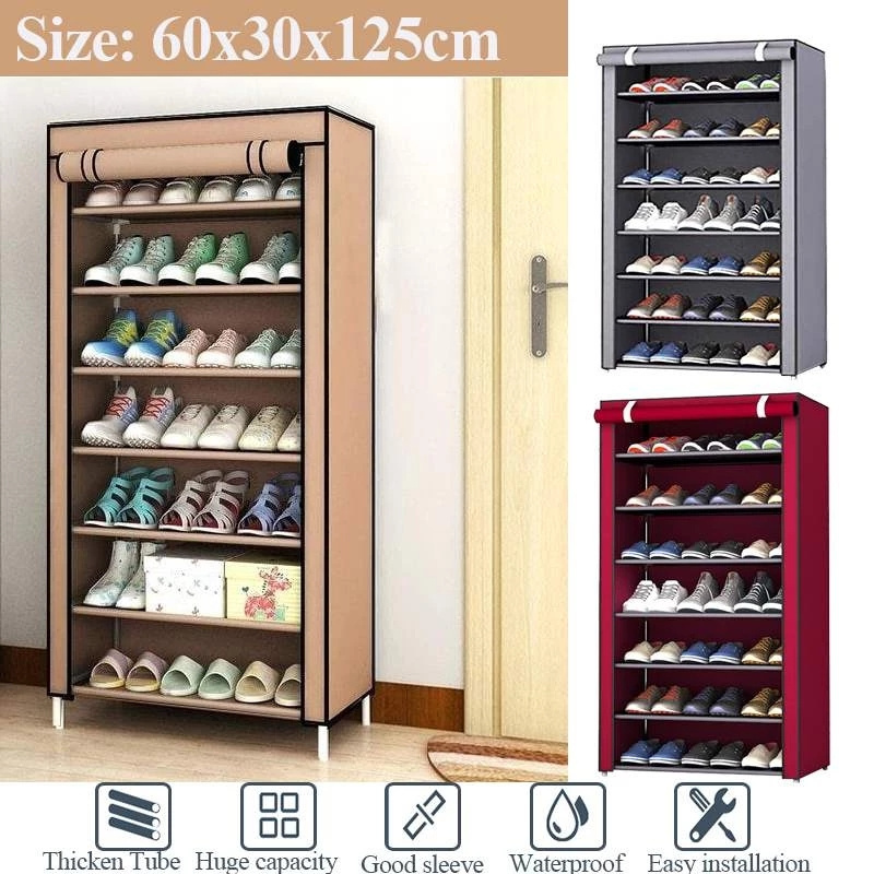 Dustproof Non-woven Fabric Assembly Shoe Storage Cabinet Organizer Rack 8 layer Shoe Rack Shelf