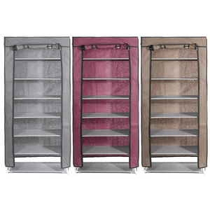 Dustproof Non-woven Fabric Assembly Shoe Storage Cabinet Organizer Rack 8 layer Shoe Rack Shelf