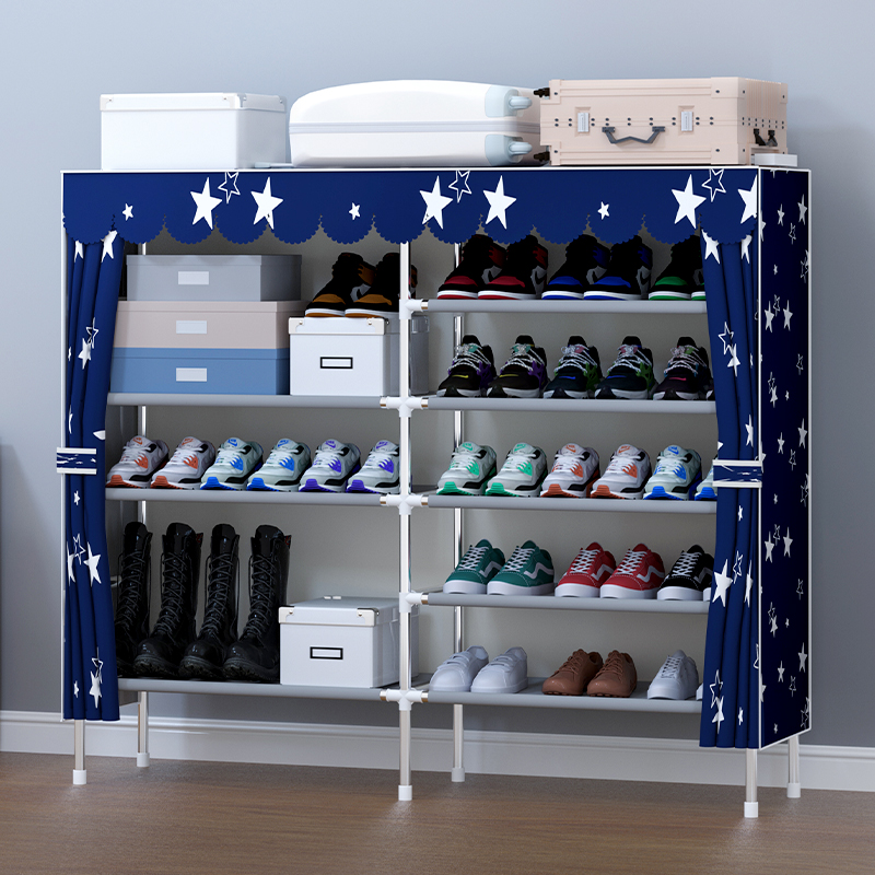 2-column shoe cabinet foldable shoe holder storage shelf with 16mm metal pipes portable shoe rack for boots