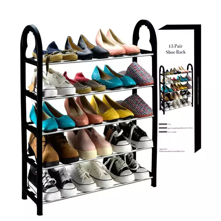 High Quality Easy To Assemble shoe shelf organizer Space Saving 4 Tier Shoe Rack