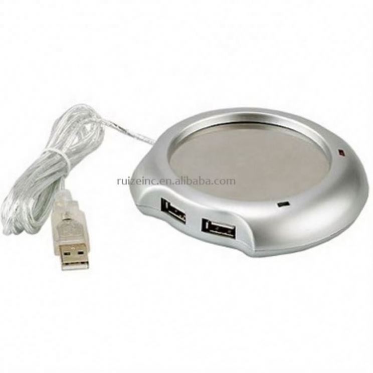 USB Tea Coffee Cup Warmer Heater Pad with 4 Port USB Hub