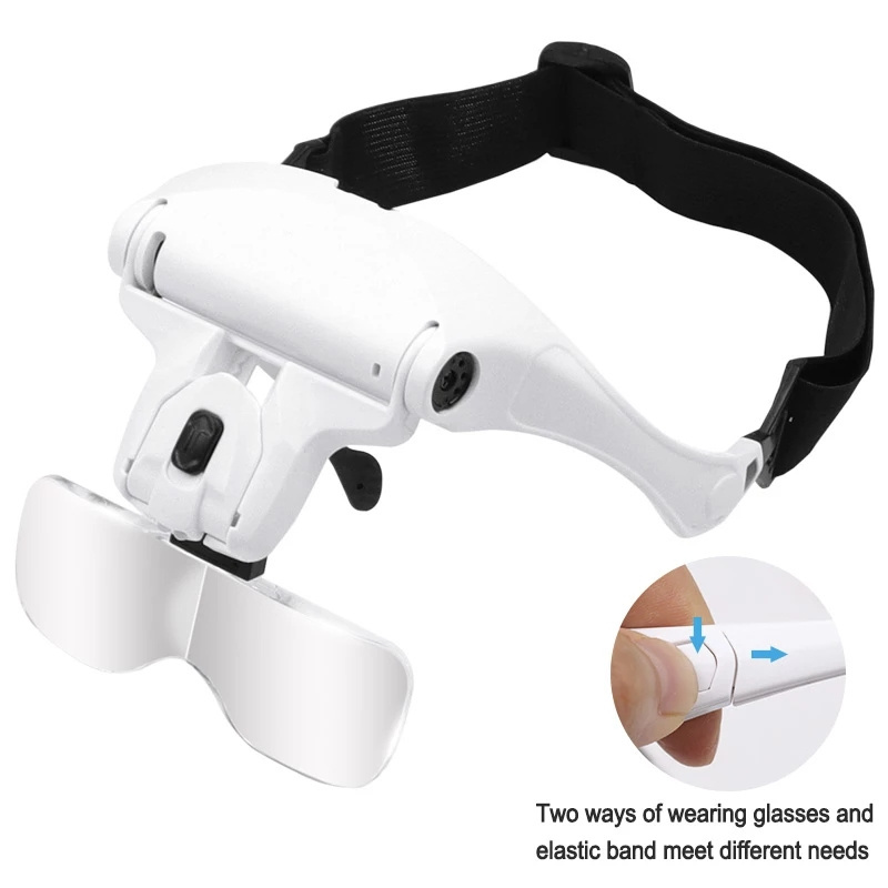 Magnifying Glasses LED Lamp Head Lamp Loupe Jeweler Magnifying Glass Eyeglasses Tool Optical Glass Repair Magnifier