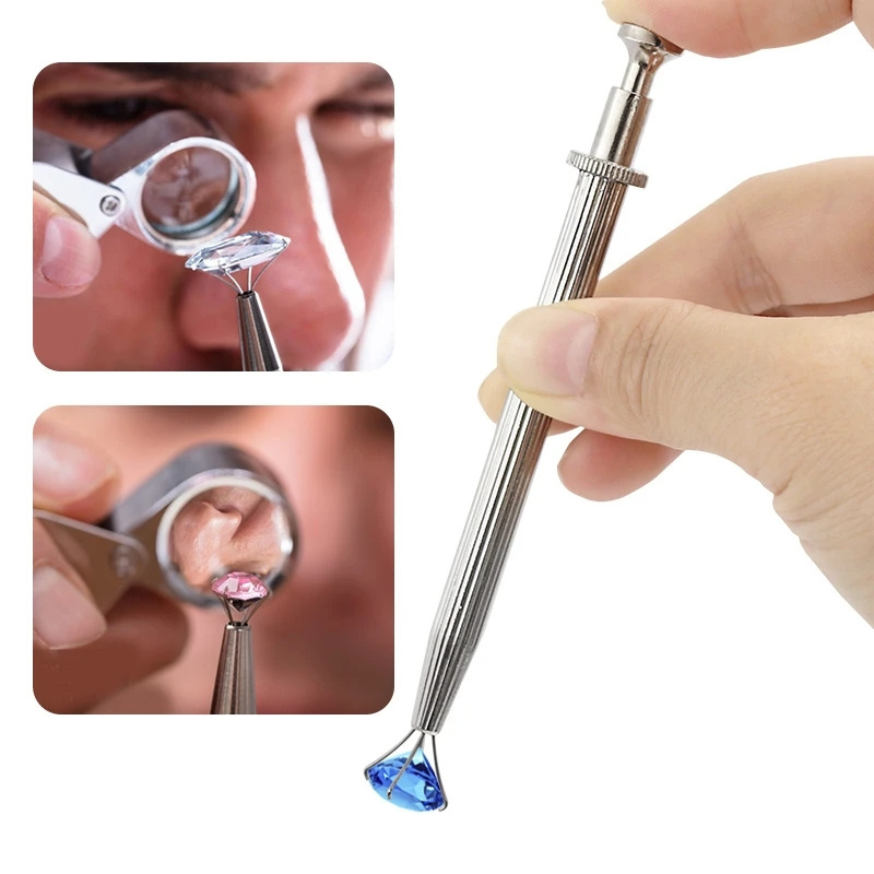 1 Pcs 3/4 Claws Jewelry Gem Beads Holder Pick-up Tool Diamond Gemstones Stone Prong Holder Tweezers Catcher Grabbers