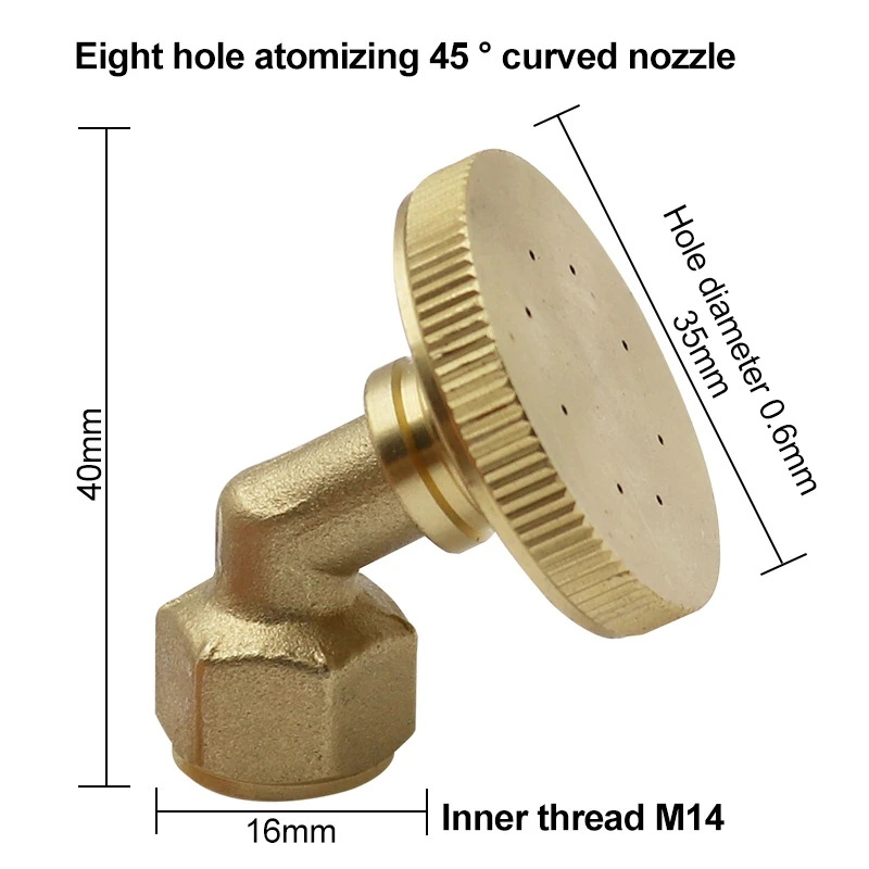 8 Holes Garden Brass Sprayer Nozzle M14 Atomizing Spray Fitting Nebulizer Hose Connector Water Sprinkler Adjustable