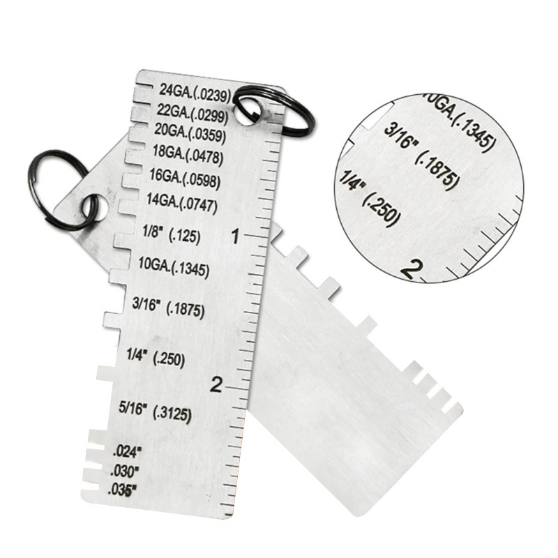 Stainless Steel Thickness Gauge Weld Inspection Ruler Welding Seam Gauge Caliper Wire/Metal Sheet Measuring Tools