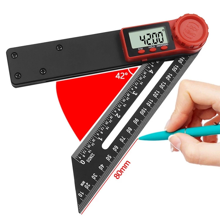 Digital Angle Rulers Gauges Tri Square Sliding T-Bevel Square Level Measuring Gauging Tools Wooden Marking Gauge Protractor