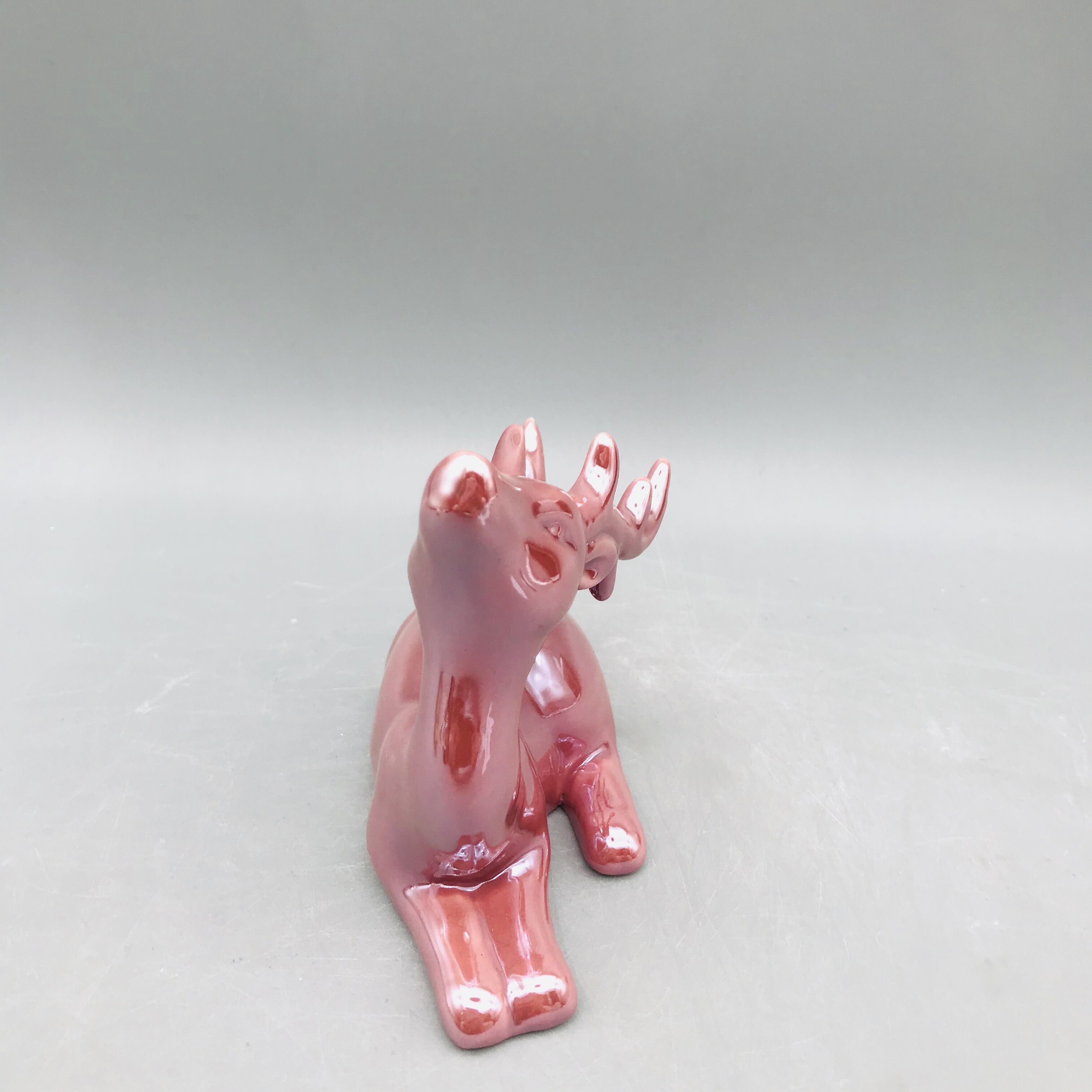 Superior quality plated red ceramic reindeer figurine