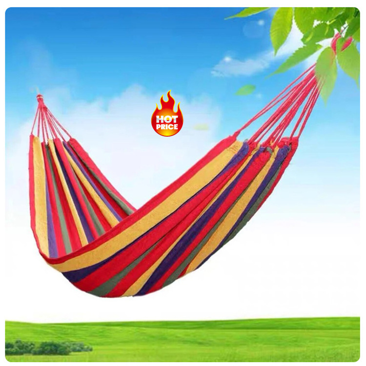 Hot Selling Product 185cmx80cm Thick Polyester Cotton Canvas Garden Cotton Hammock Comfortable Fabric Hammock