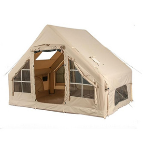 Hot sale  Family Glamping Inflatable Tent House Outdoor Air Pole 6 Persons Waterproof Outdoor Camping Tents