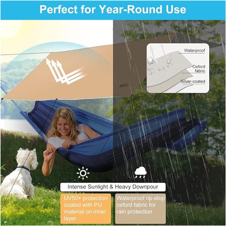 Factory customizable Outdoor Lightweight Waterproof Tent Hammock Cover Camping Awning Tarp Rain Fly