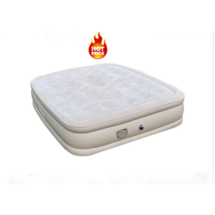 Factory Direct Selling High Quality Comfortable Travel Flock Fabric Inflatable Mattress Air Bed