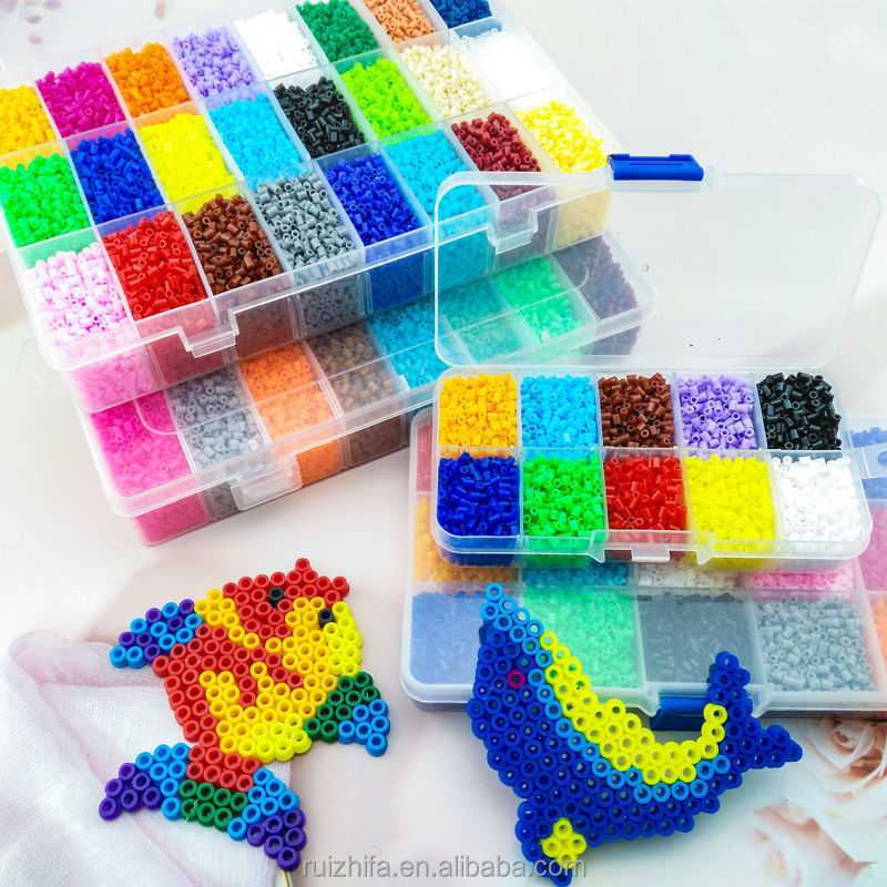 Wholesale Colorful DIY Educational Toy Kids Creative Mini Hama Beads Plastic Puzzle Perler Hama Beads Kit