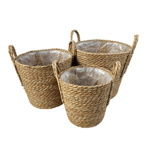 Foldable Handmade Rattan Woven Flower Basket Clothing Storage Basket Home Decoration Flower Basket