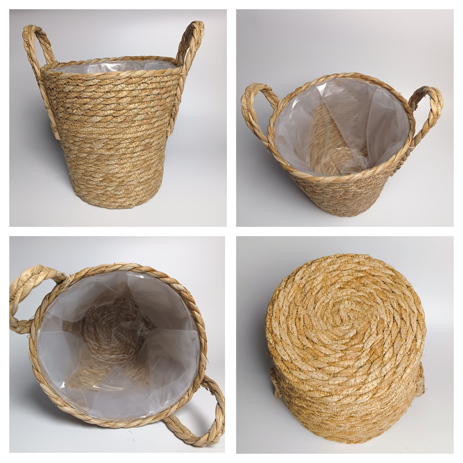 Foldable Handmade Rattan Woven Flower Basket Clothing Storage Basket Home Decoration Flower Basket