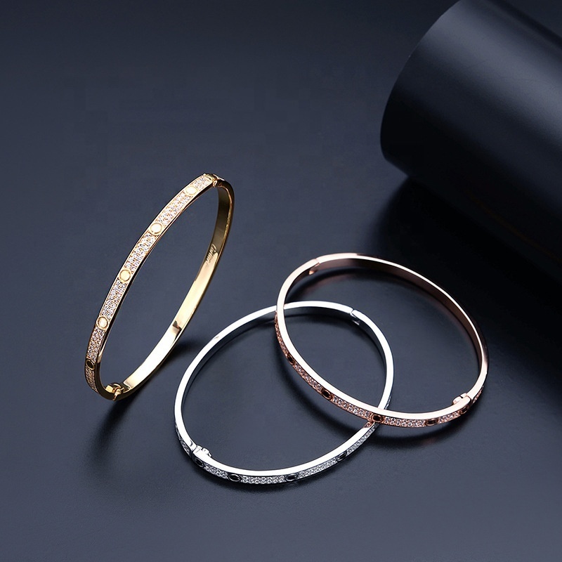 Fashion Luxury Bangle SCREW Bracelet Stainless Steel Charm Women  Bracelets