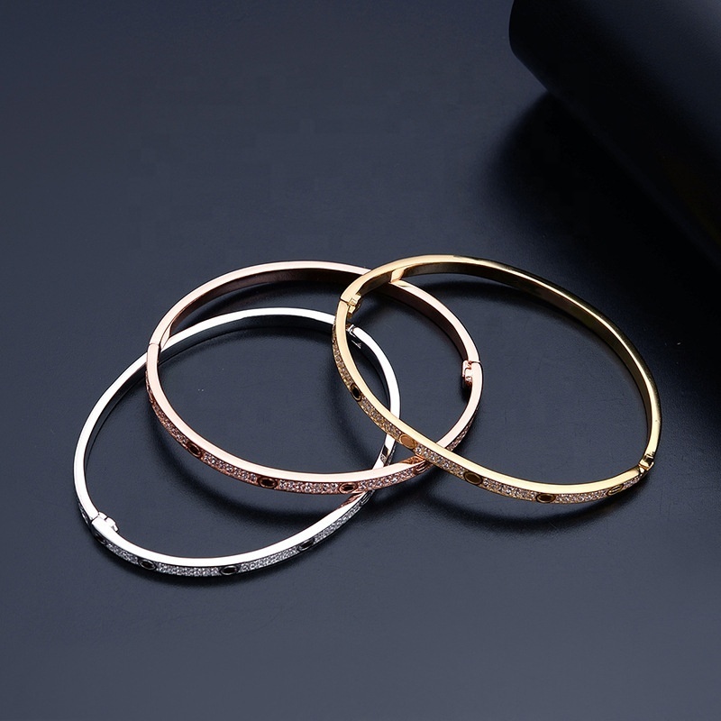 Fashion Luxury Bangle SCREW Bracelet Stainless Steel Charm Women  Bracelets