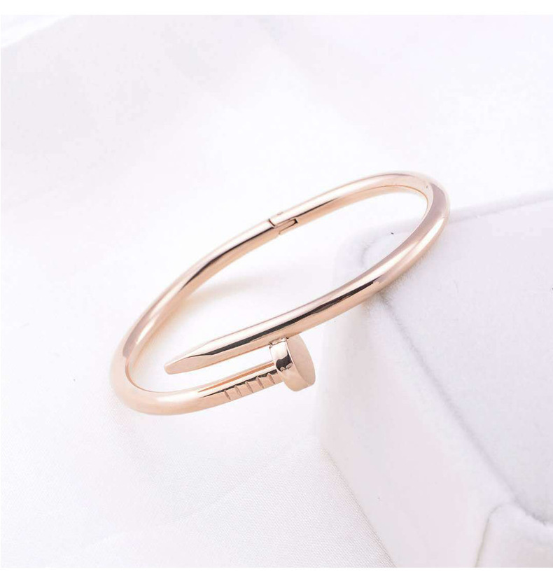 Charm nail bracelet stainless steel electroplating 18k gold jewelry wholesale