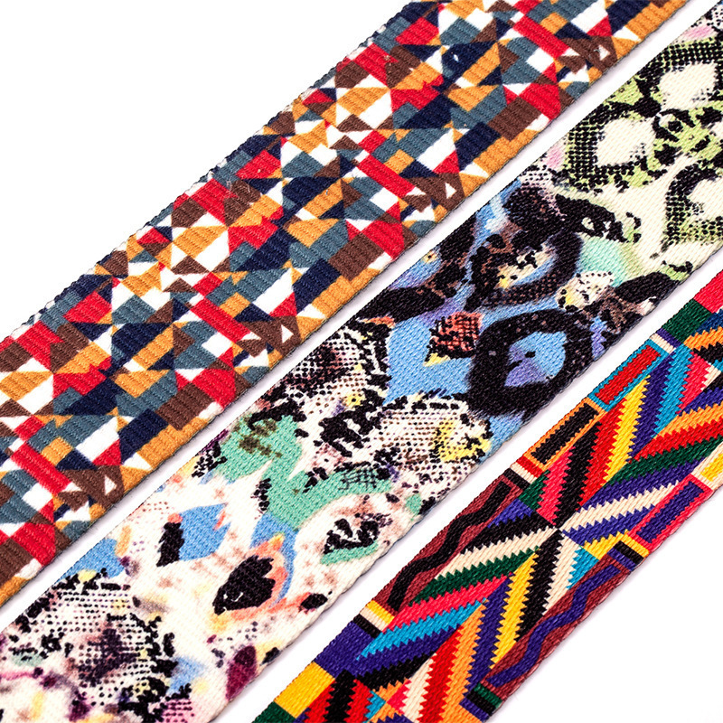 Custom pattern sublimation printing elastic webbing colorful transfer printed elastic band for garment accessories