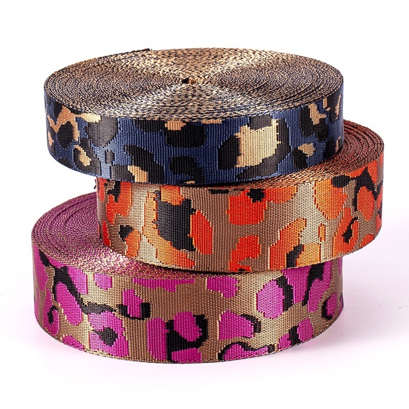 Wholesale Custom 10mm-40mm Polyester Nylon Jacquard Webbing Tape Woven Band For Bags/Belts