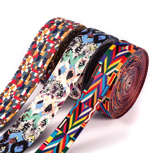 Custom pattern sublimation printing elastic webbing colorful transfer printed elastic band for garment accessories