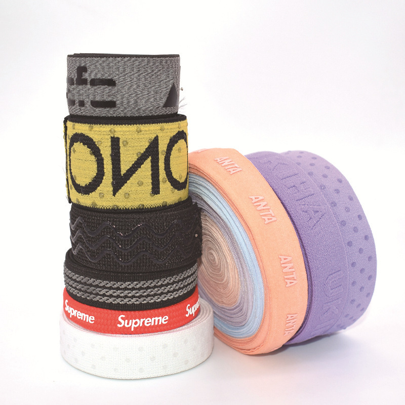 Polyester Webbing Custom Logo Webbing Custom Jacquard Elastic Band for Underwear Waistband