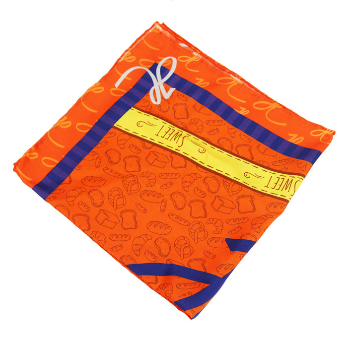 100% silk bandana scarf with brand name