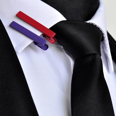 4.5cm Long 100% Brass Unique Sports Solid Color Tie Bar Men`s Clip