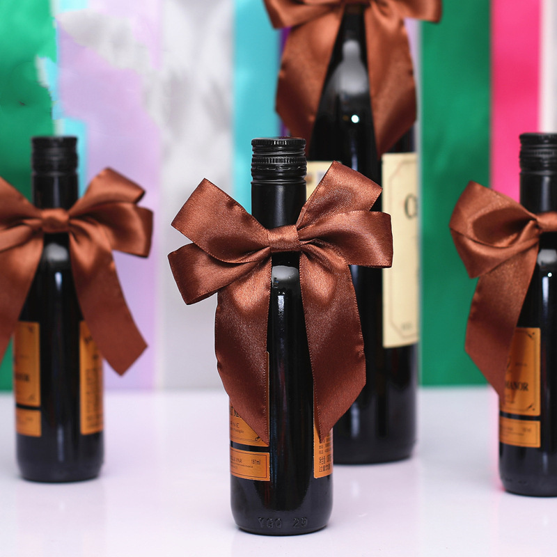 wholesale manufacture custom decorative ribbon bows for wine bottles neck