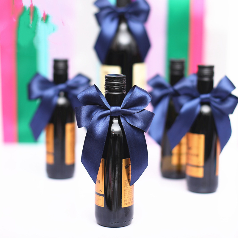 wholesale manufacture custom decorative ribbon bows for wine bottles neck