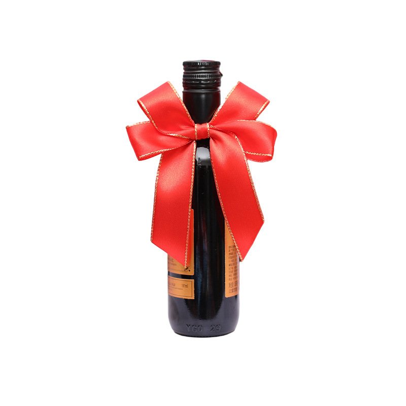 wholesale manufacture custom decorative ribbon bows for wine bottles neck