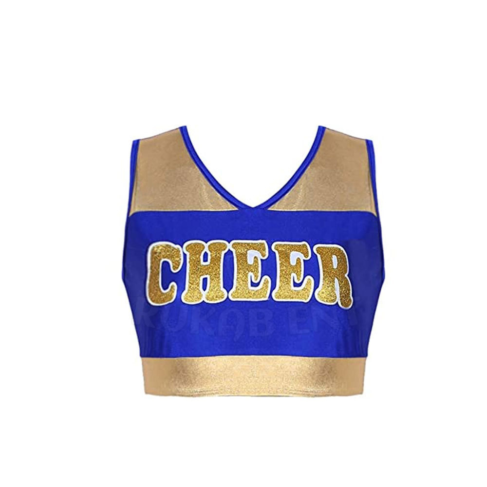 Kids Girls Dresses Cheer Leader Uniform Cosplay Dress Glittering Partywear Cheerleading uniforms