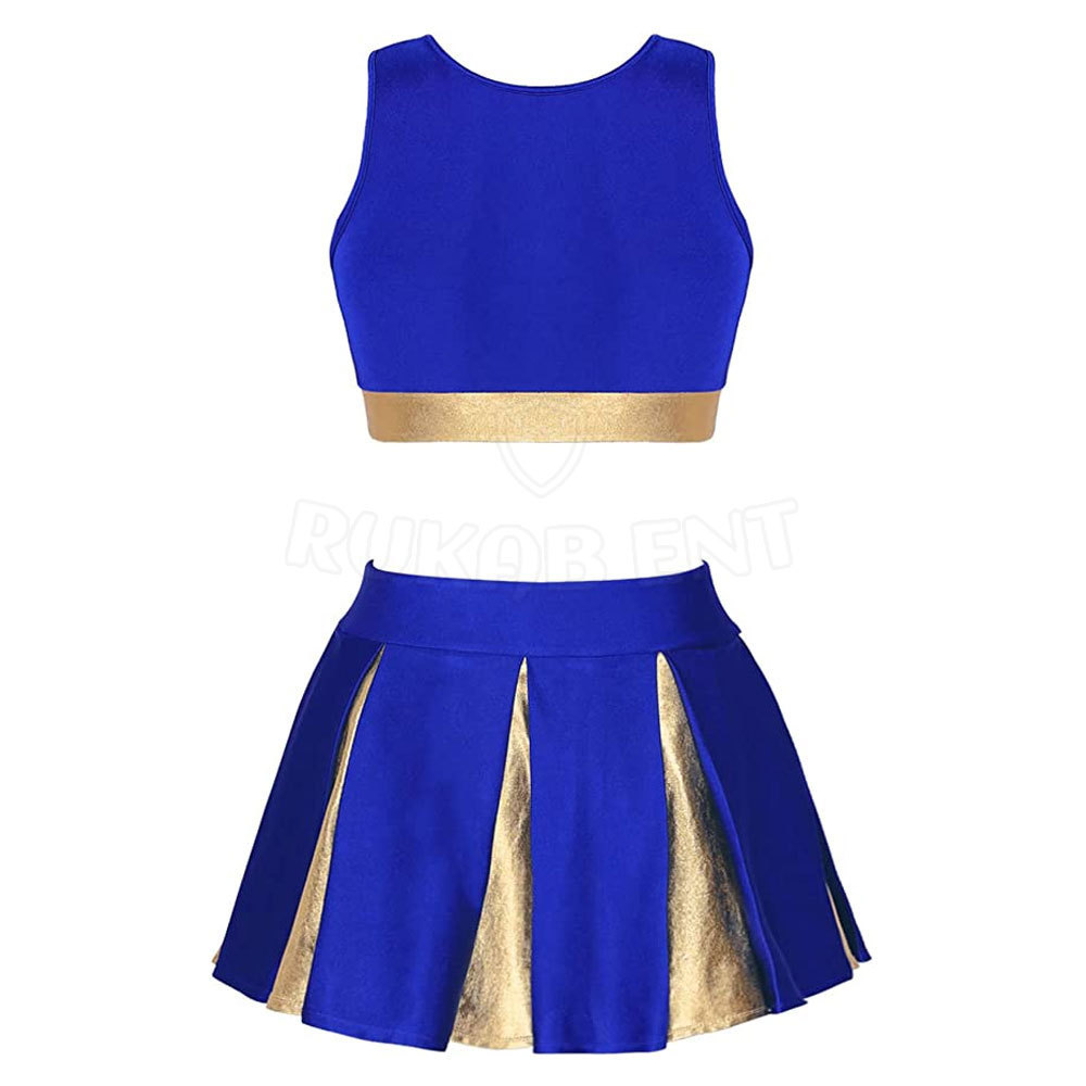 Kids Girls Dresses Cheer Leader Uniform Cosplay Dress Glittering Partywear Cheerleading uniforms