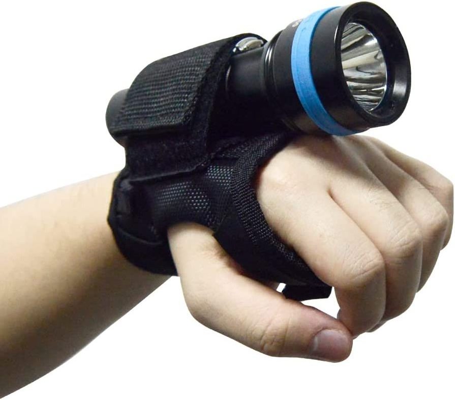 Nylon Hand-Free Torch Holder Soft Hand Mount for Dive Lights Led Flashlight Adjustable Wrist Strap Diving